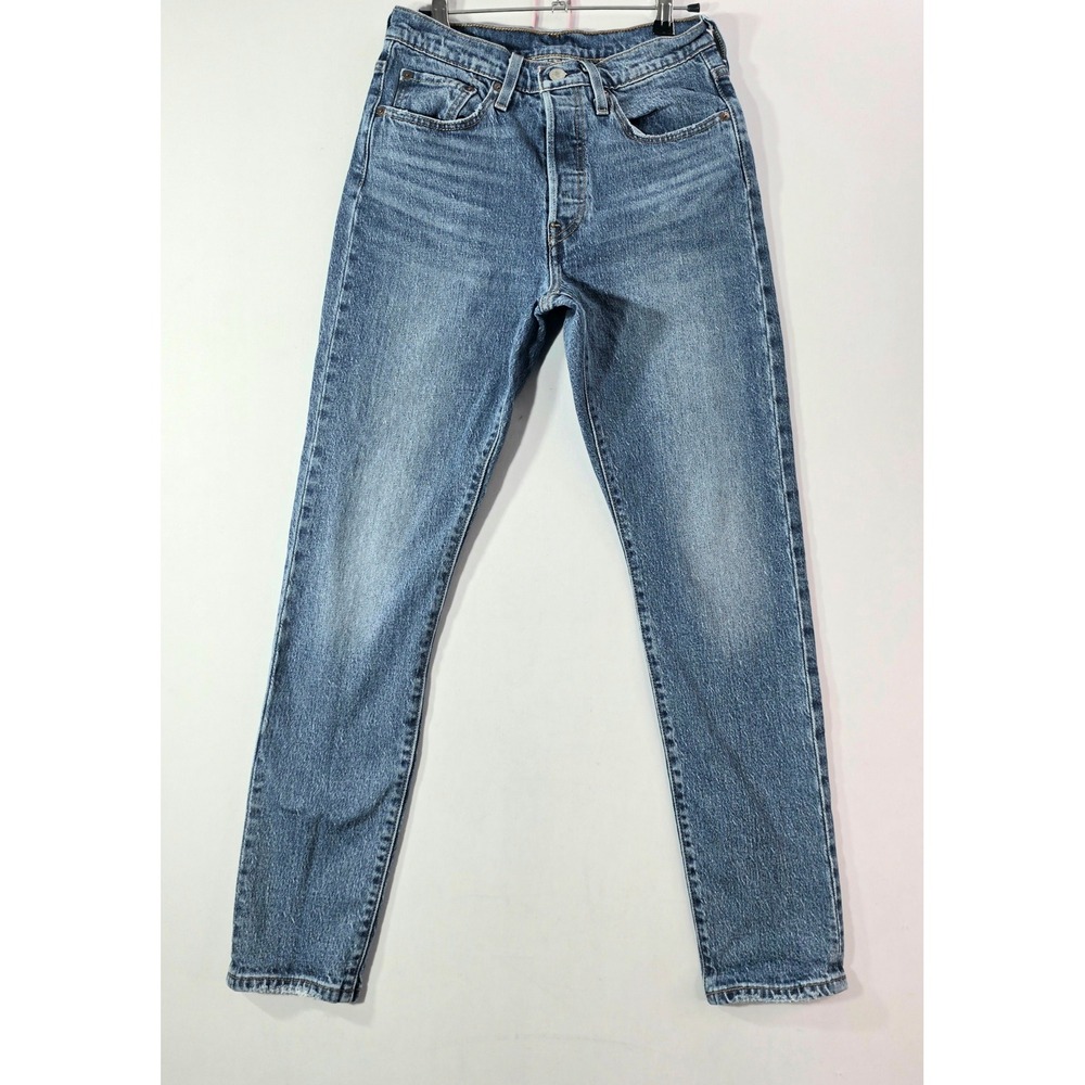 Levis 501 Original Fit Jeans Medium Wash Blue Button Fly W26 L30 (28x28)